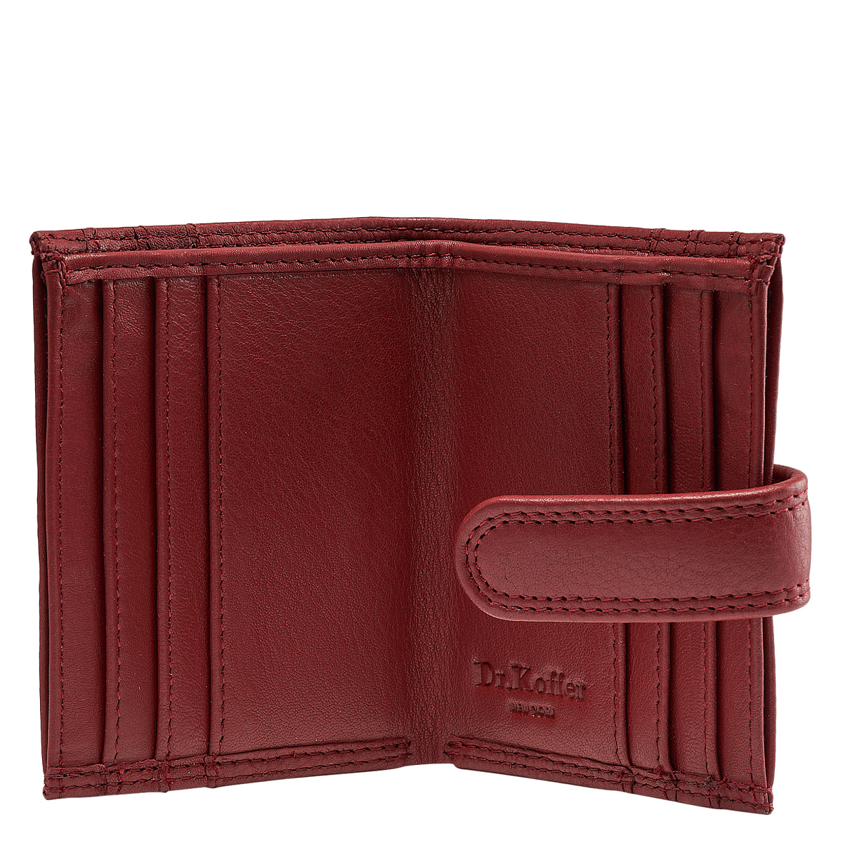 Кредитница Dr.Koffer из натуральной кожи бордовая