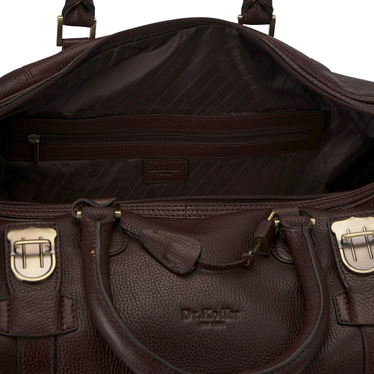 Сумка дорожная Dr.Koffer из натуральной кожи коричневая