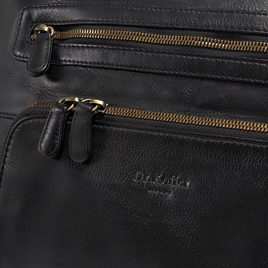 Деловая сумка Dr.Koffer из натуральной кожи черная