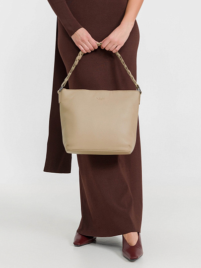 Женская сумка Dr.Koffer из натуральной кожи бежевая