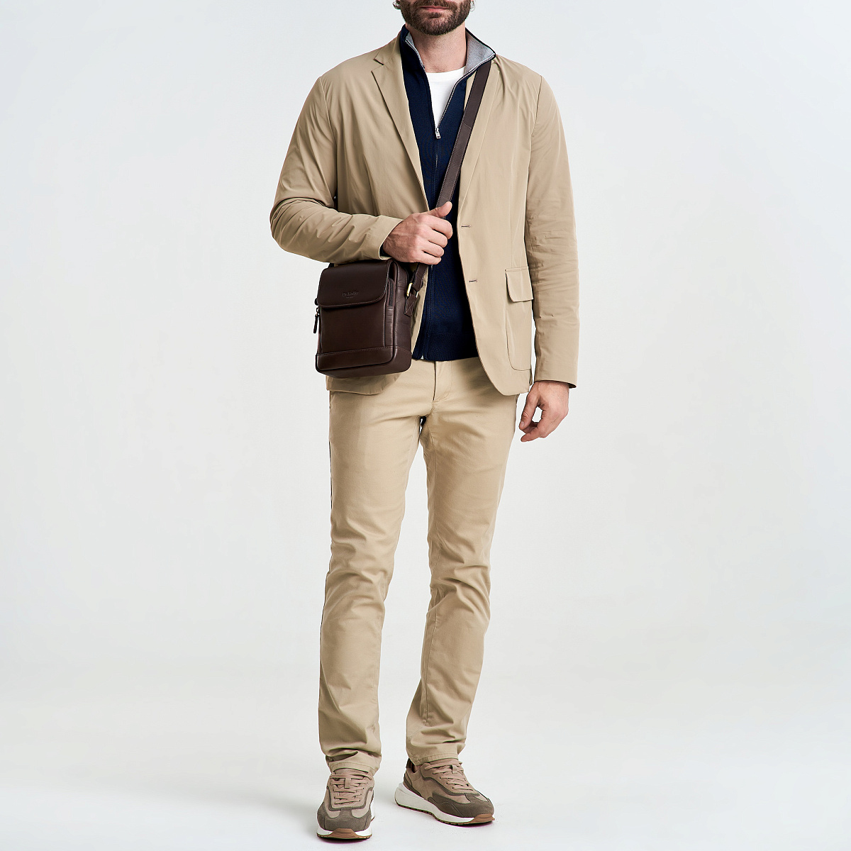 Сумка через плечо Dr.Koffer из натуральной кожи коричневая