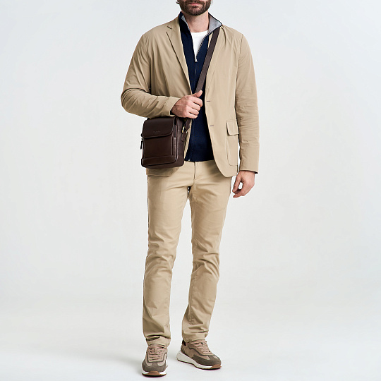 Сумка через плечо Dr.Koffer из натуральной кожи коричневая