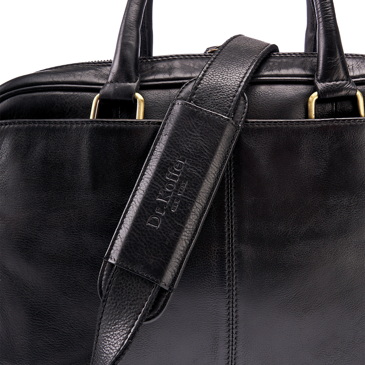 Деловая сумка Dr.Koffer из натуральной кожи черная