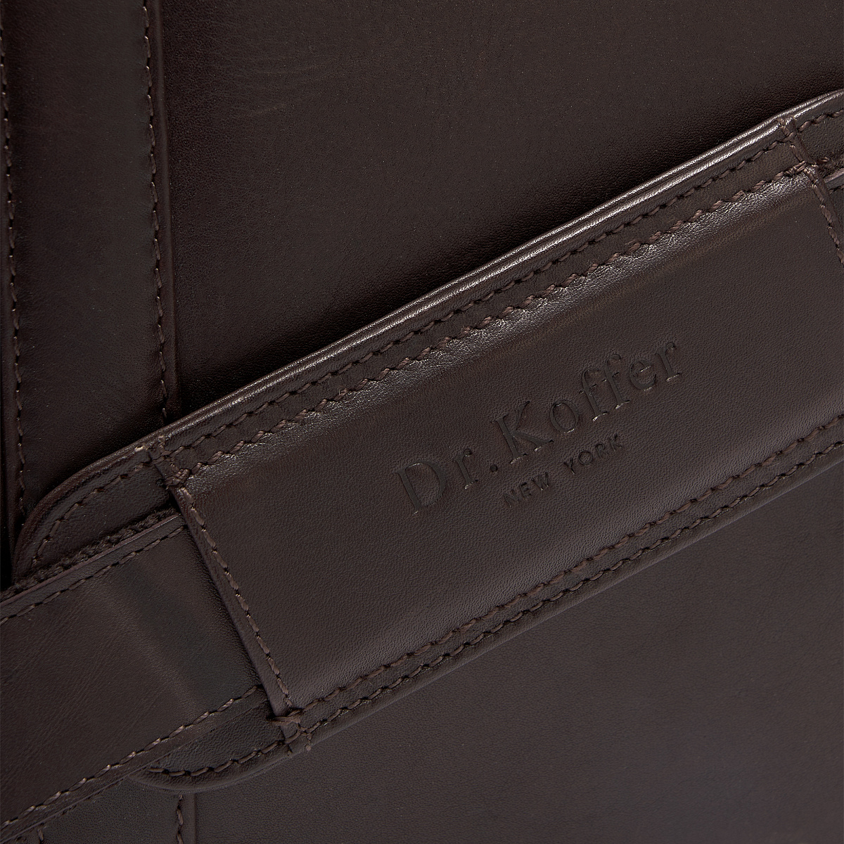 Деловая сумка Dr.Koffer из натуральной кожи темно-коричневая