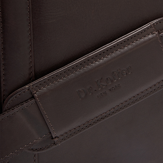 Деловая сумка Dr.Koffer из натуральной кожи темно-коричневая