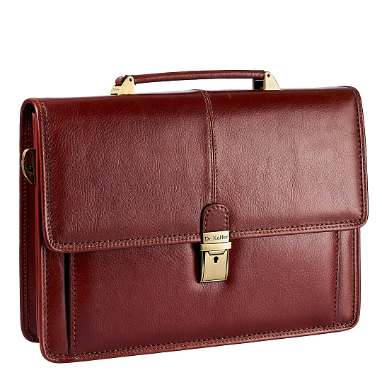 Портфель Dr.Koffer из натуральной кожи светло-коричневый