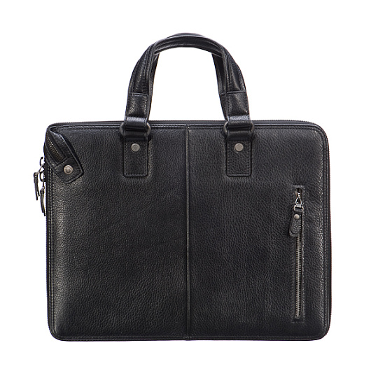 Деловая сумка Dr.Koffer из натуральной кожи черная
