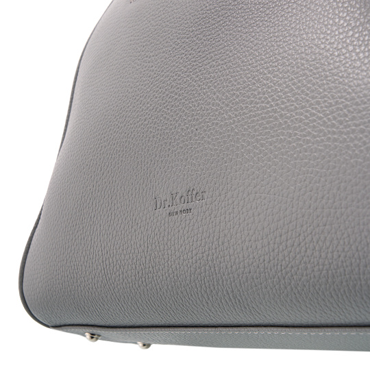 Женская сумка Dr. Koffer из натуральной кожи серебристая