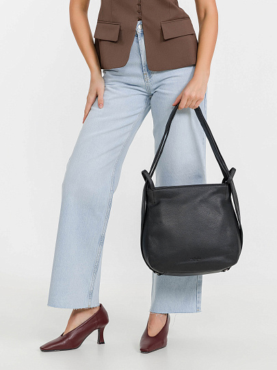 Женская сумка Dr.Koffer из натуральной кожи чёрная