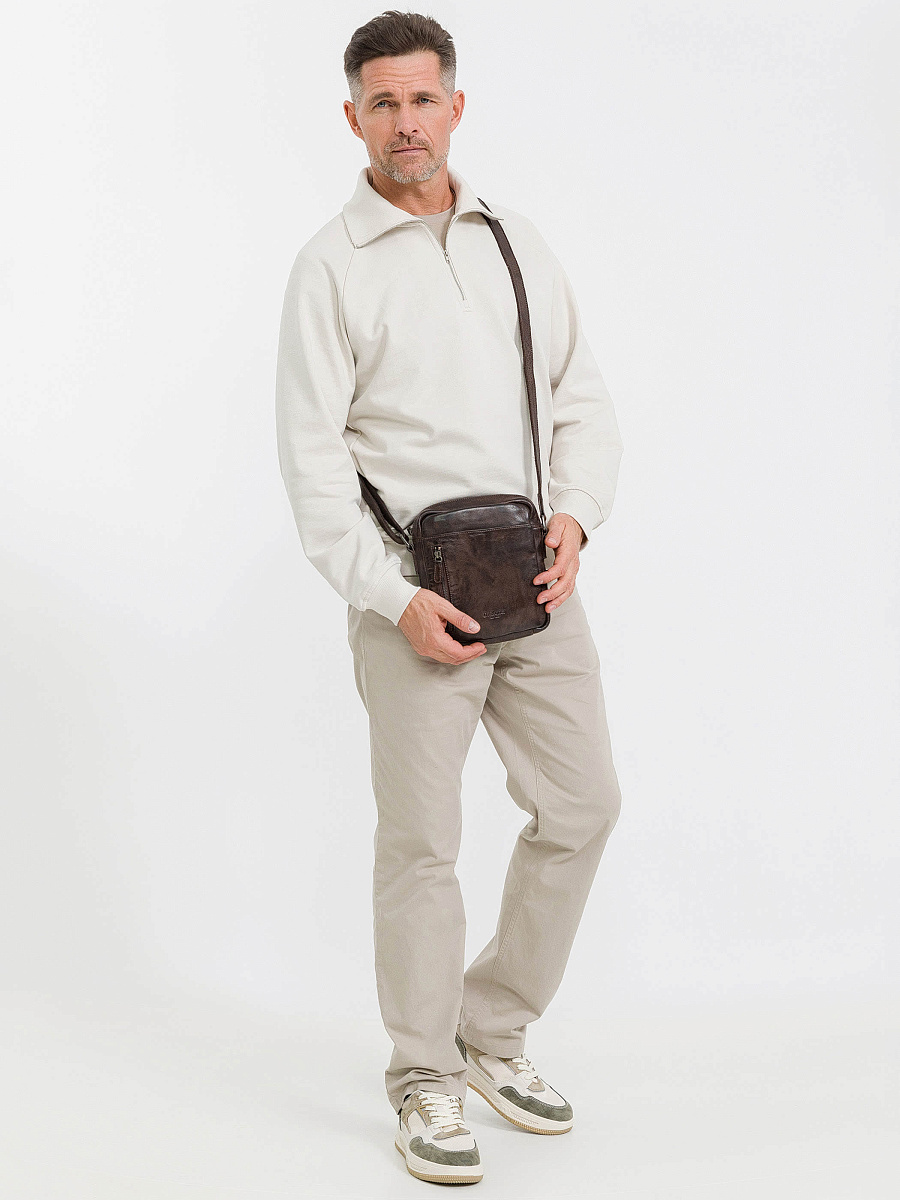 Сумка через плечо Dr.Koffer из натуральной кожи коричневая