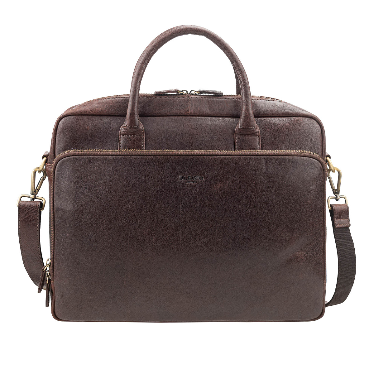 Деловая сумка Dr. Koffer из натуральной кожи коричневая