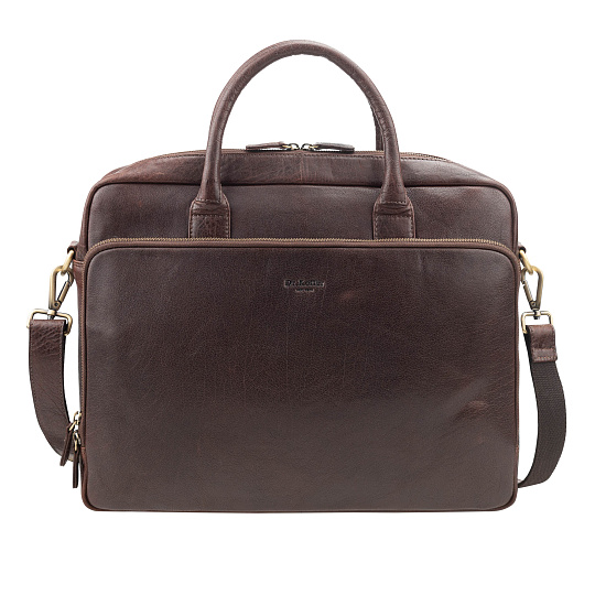 Деловая сумка Dr. Koffer из натуральной кожи коричневая