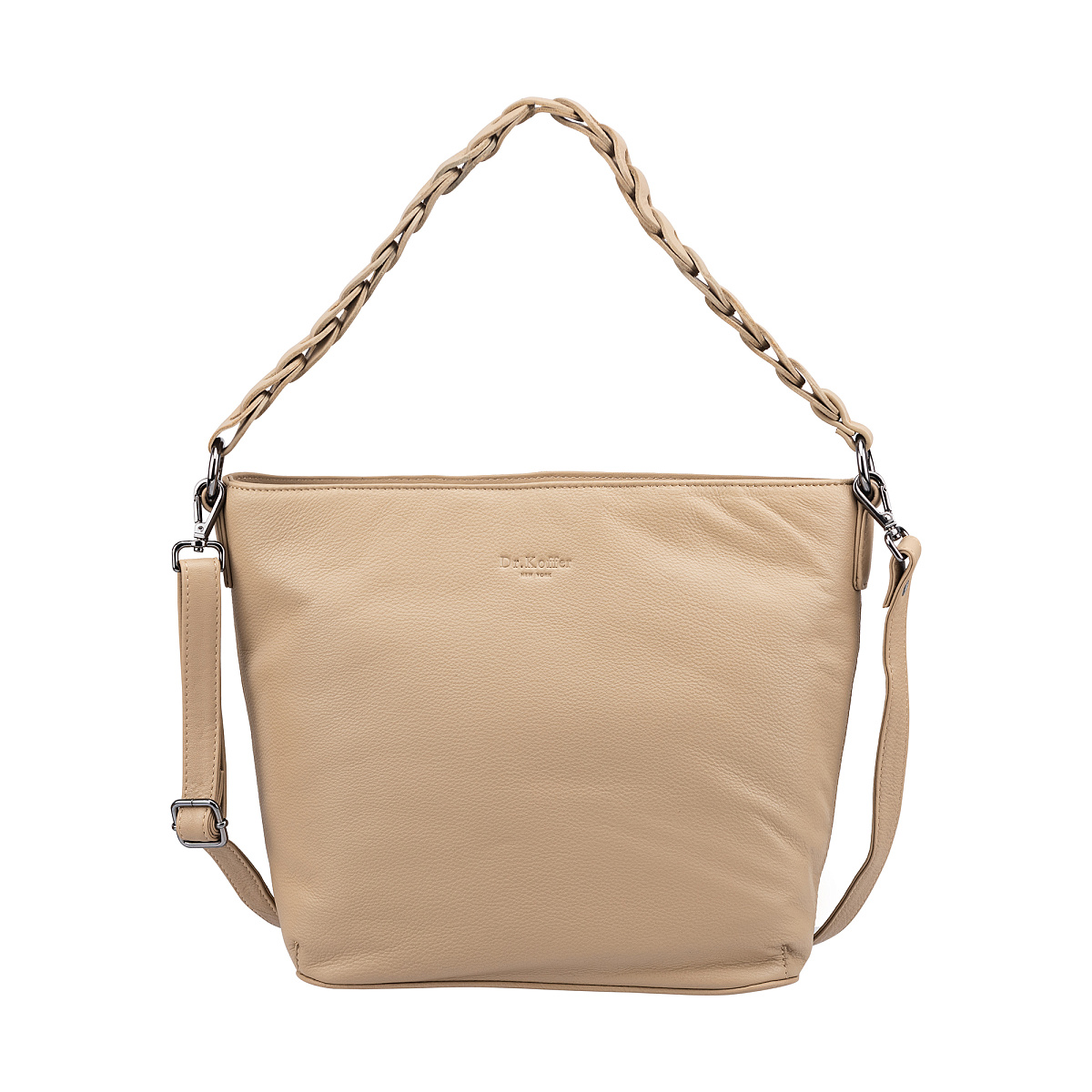 Женская сумка Dr.Koffer из натуральной кожи бежевая