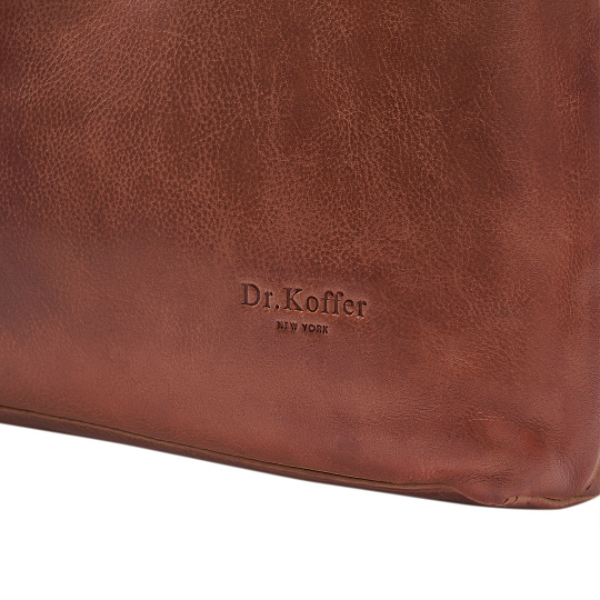 Деловая сумка Dr.Koffer из натуральной кожи коричневая