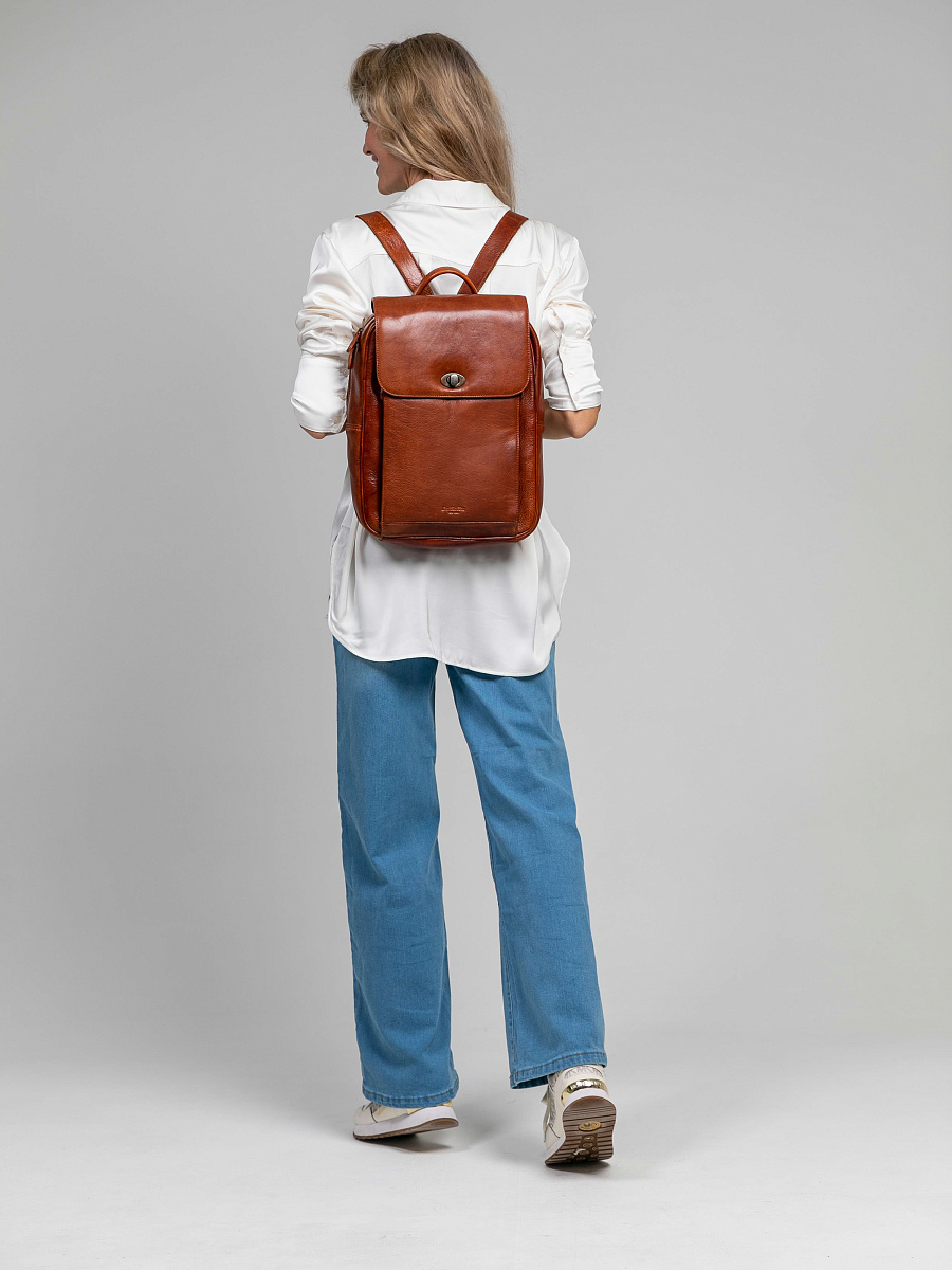 Рюкзак Dr.Koffer из натуральной кожи светло-коричневый