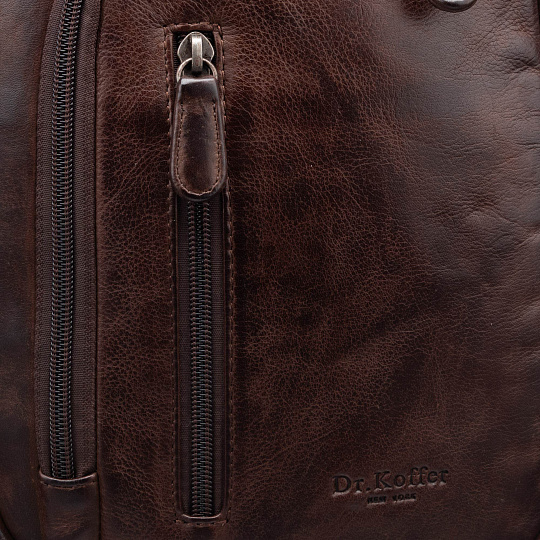 Рюкзак Dr.Koffer из натуральной кожи темно-коричневый