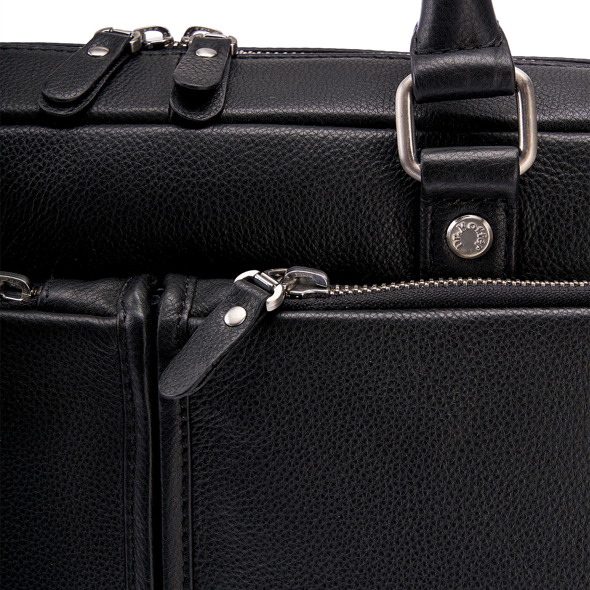 Деловая сумка Dr.Koffer из натуральной кожи черная