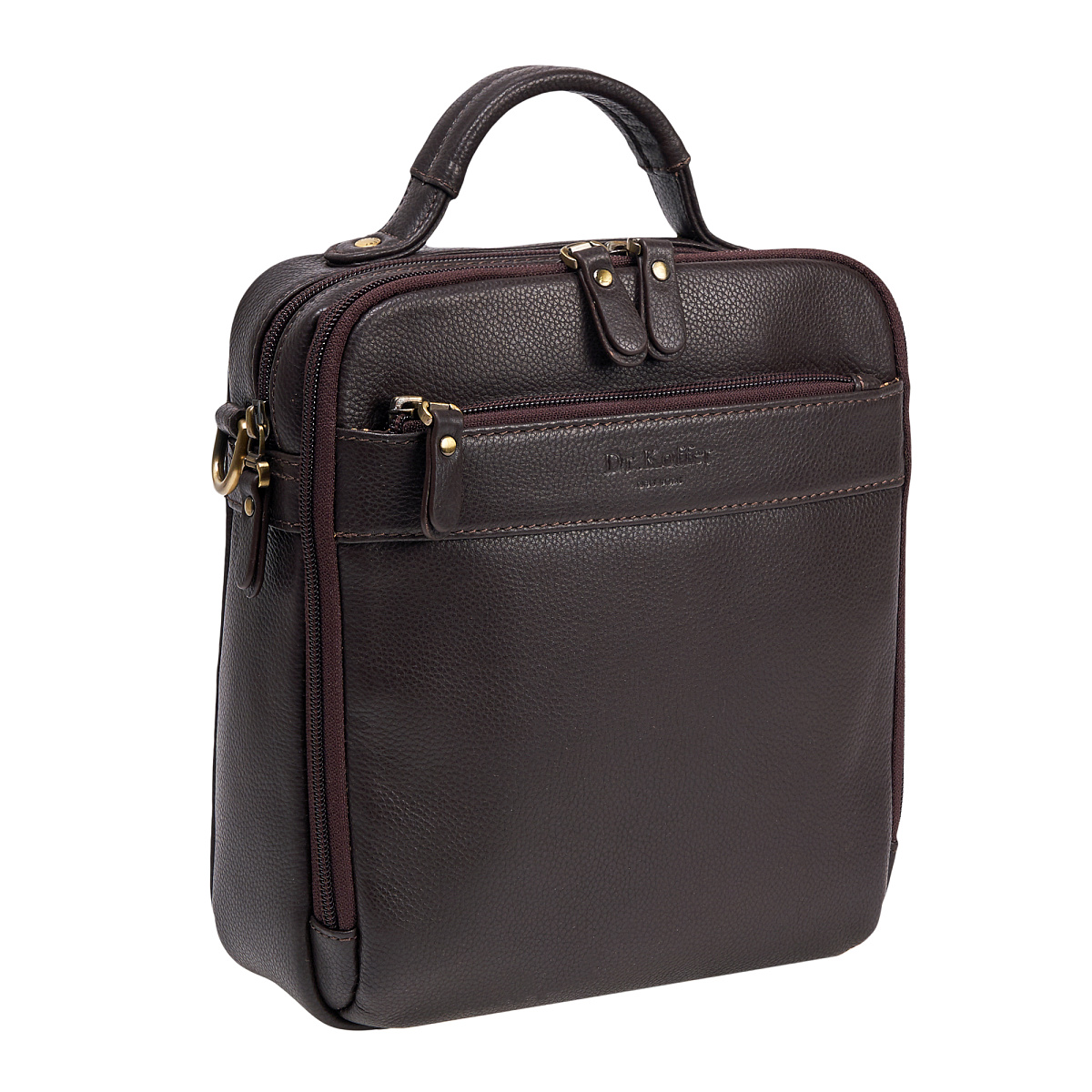 Сумка через плечо Dr.Koffer из натуральной кожи коричневая