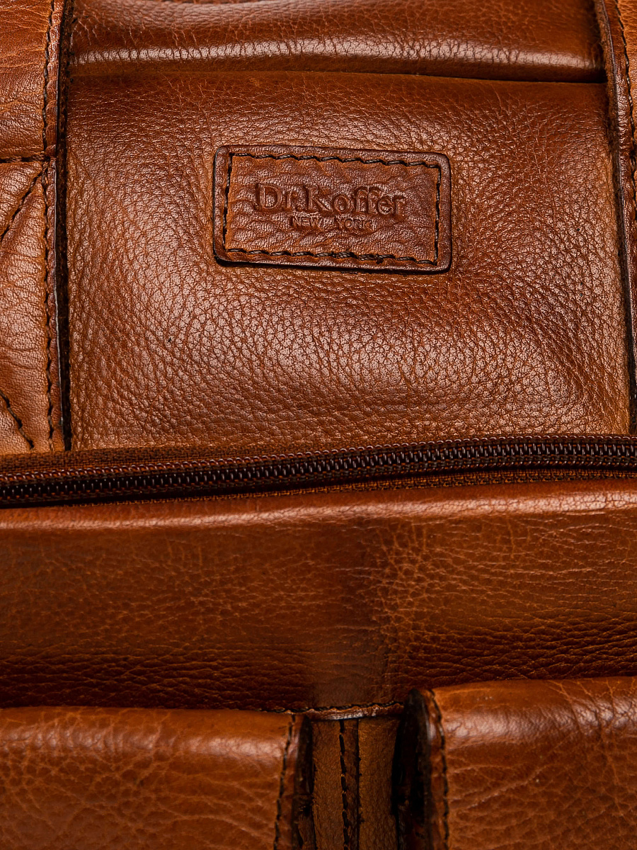 Деловая сумка Dr.Koffer из натуральной кожи коричневая