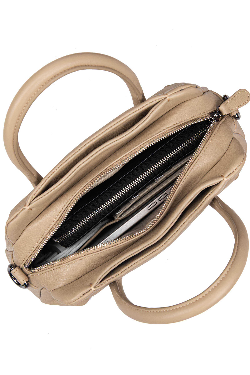 Женская сумка Dr.Koffer из натуральной кожи бежевая