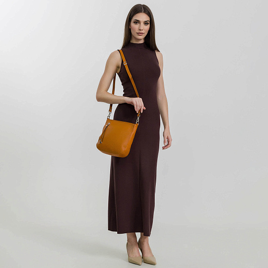 Женская сумка Dr. Koffer из натуральной кожи оранжевая