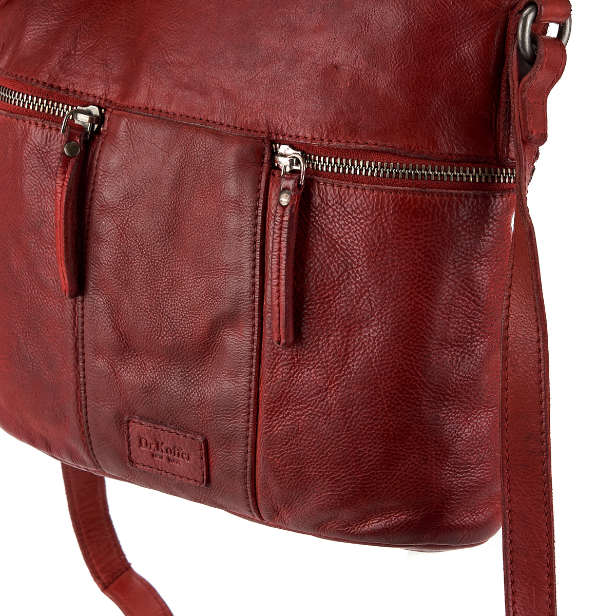 Сумка через плечо Dr.Koffer из натуральной кожи красная