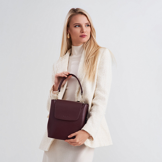 Женская сумка  Dr. Koffer из натуральной кожи бордовая