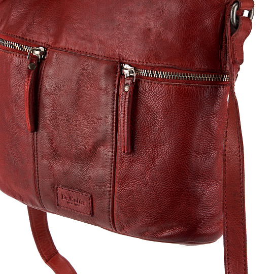 Сумка через плечо Dr.Koffer из натуральной кожи красная