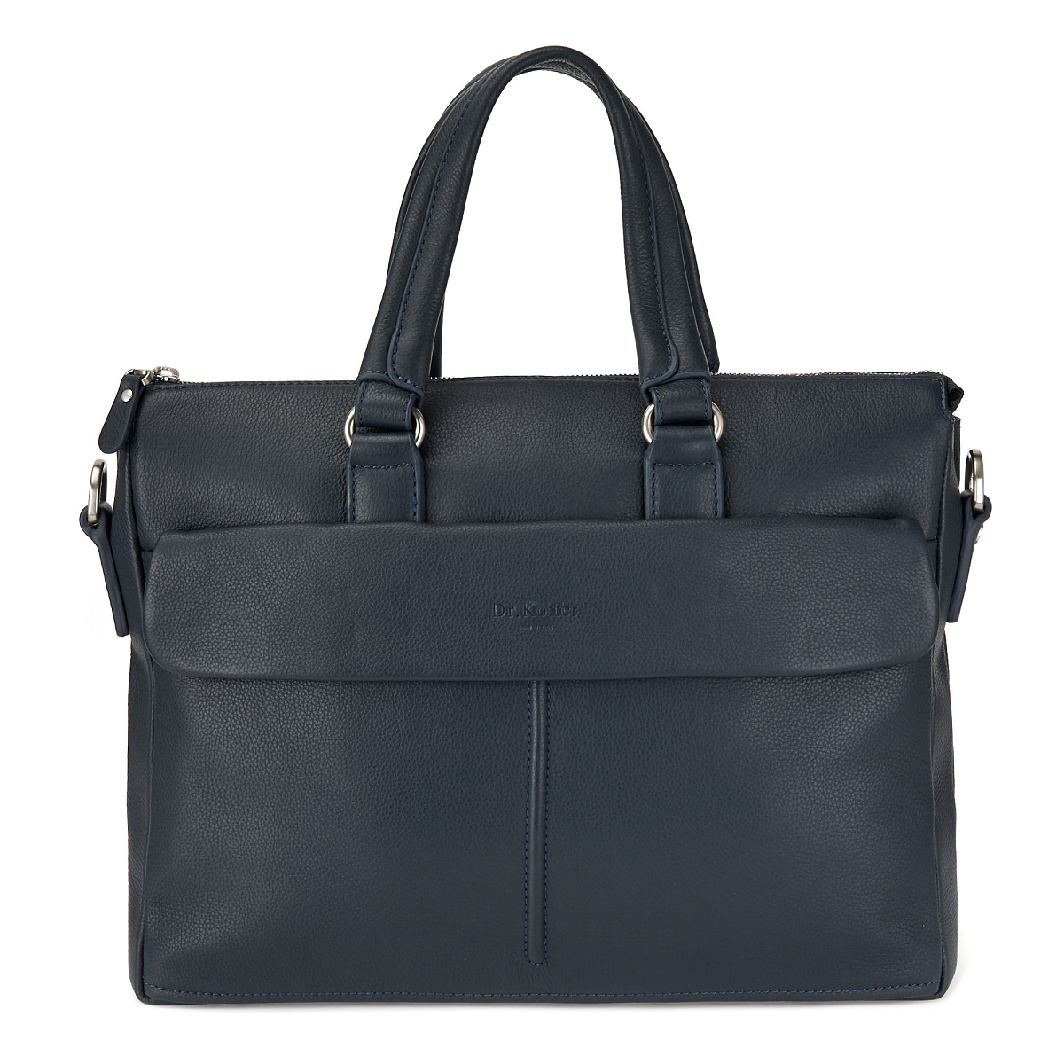 Деловая сумка Dr.Koffer из натуральной кожи синяя