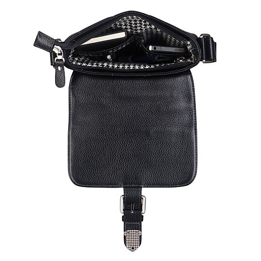 Сумка через плечо Dr.Koffer из натуральной кожи черная