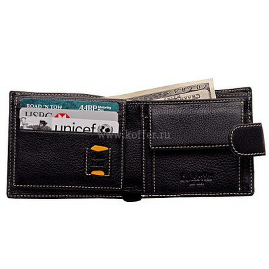 Портмоне Dr.Koffer из натуральной кожи черное