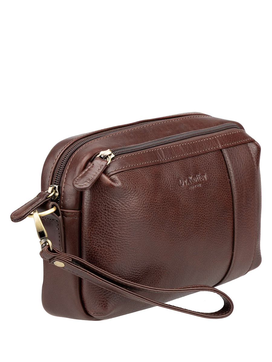 Сумка-визитка Dr. Koffer из натуральной кожи коричневая