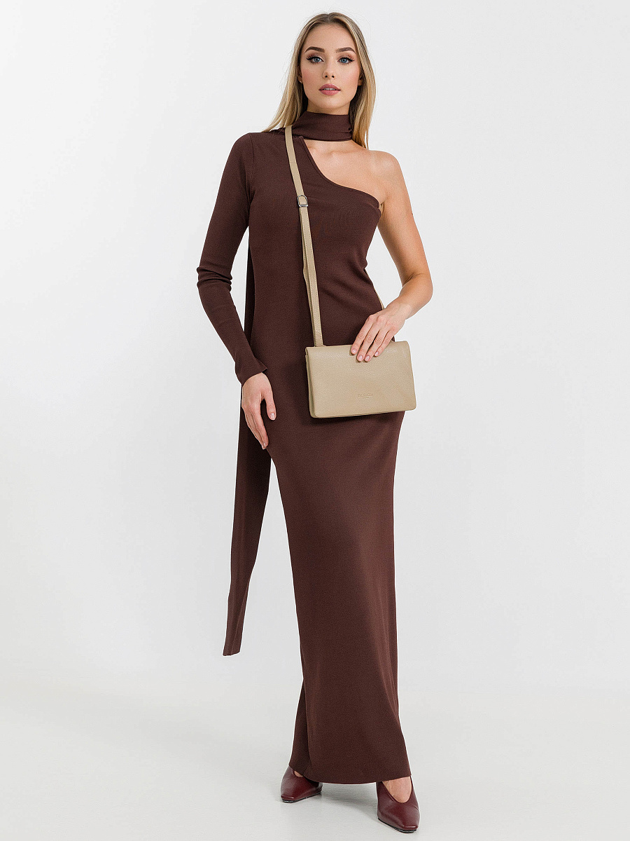 Сумка через плечо Dr.Koffer из натуральной кожи бежевая