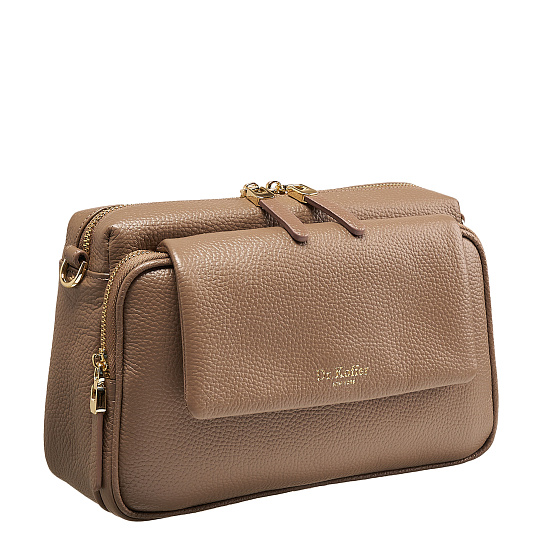 Женская сумка  Dr. Koffer из натуральной кожи бежевая