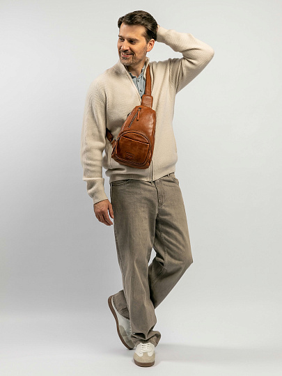 Рюкзак Dr.Koffer из натуральной кожи светло-коричневый