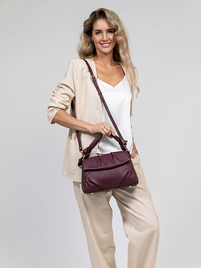 Женская сумка Dr.Koffer из натуральной кожи бордовая