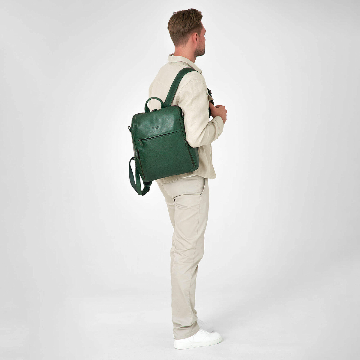 Рюкзак Dr.Koffer из натуральной кожи зеленый