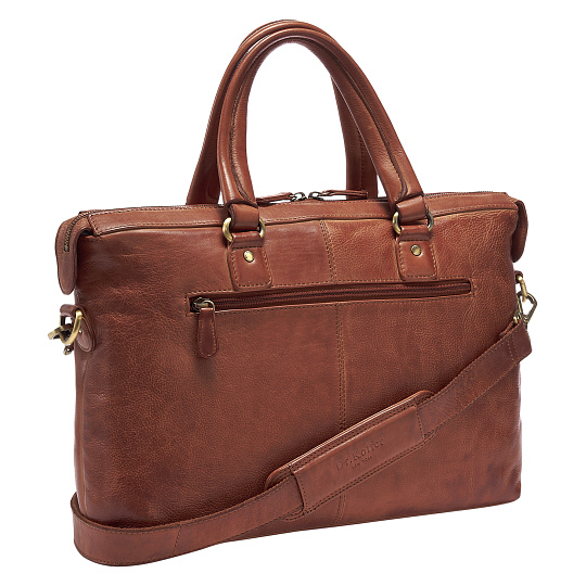 Деловая сумка Dr.Koffer из натуральной кожи коричневая