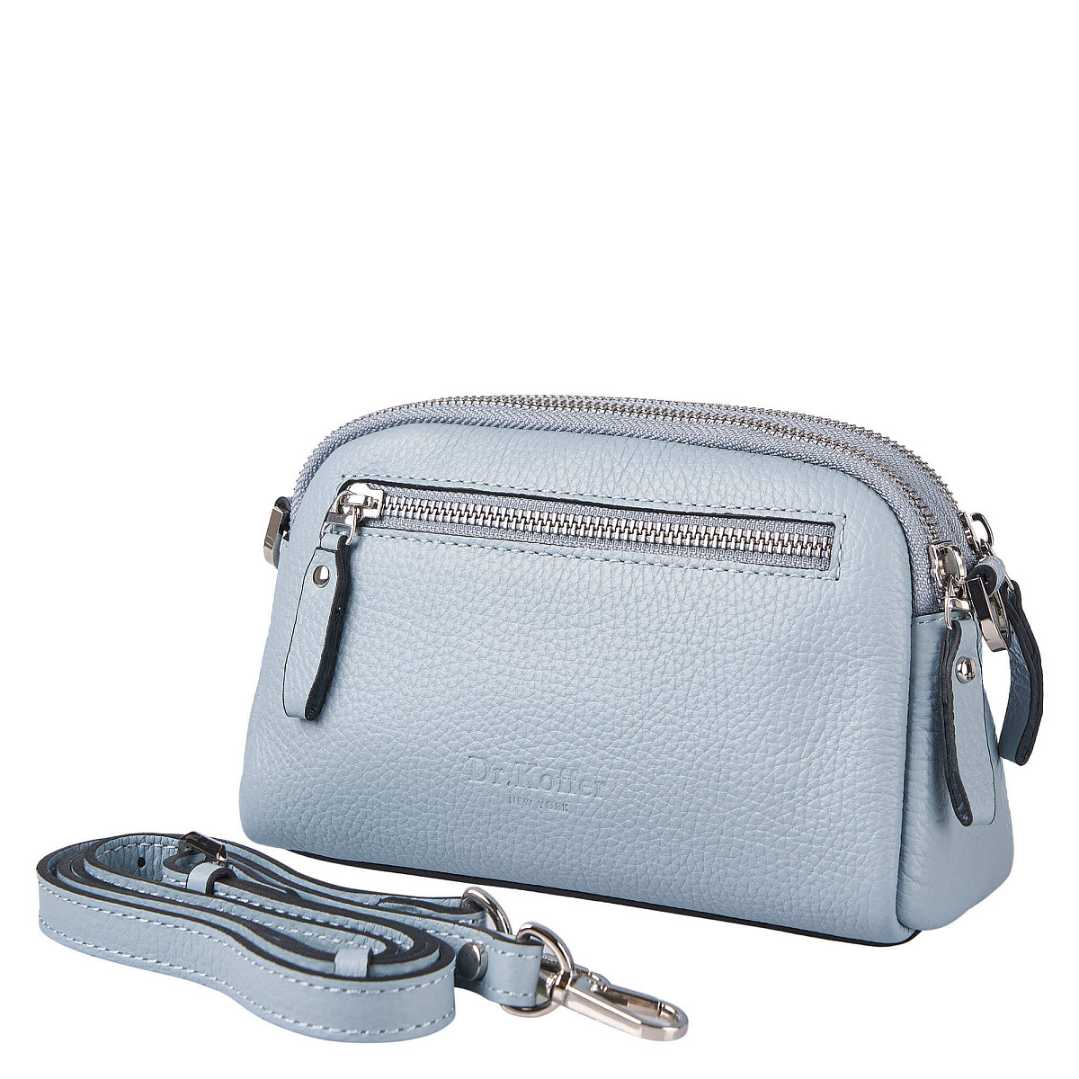 Женская сумка Dr. Koffer из натуральной кожи голубая