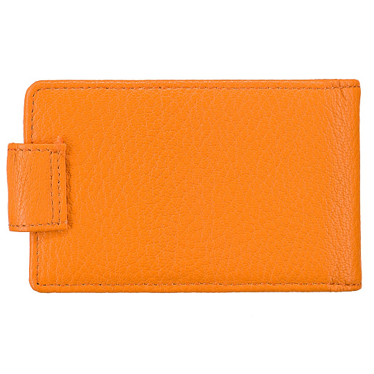 Визитница Dr.Koffer из натуральной кожи оранжевая