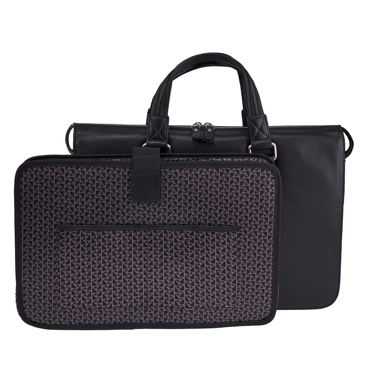 Деловая сумка Dr.Koffer из натуральной кожи черная