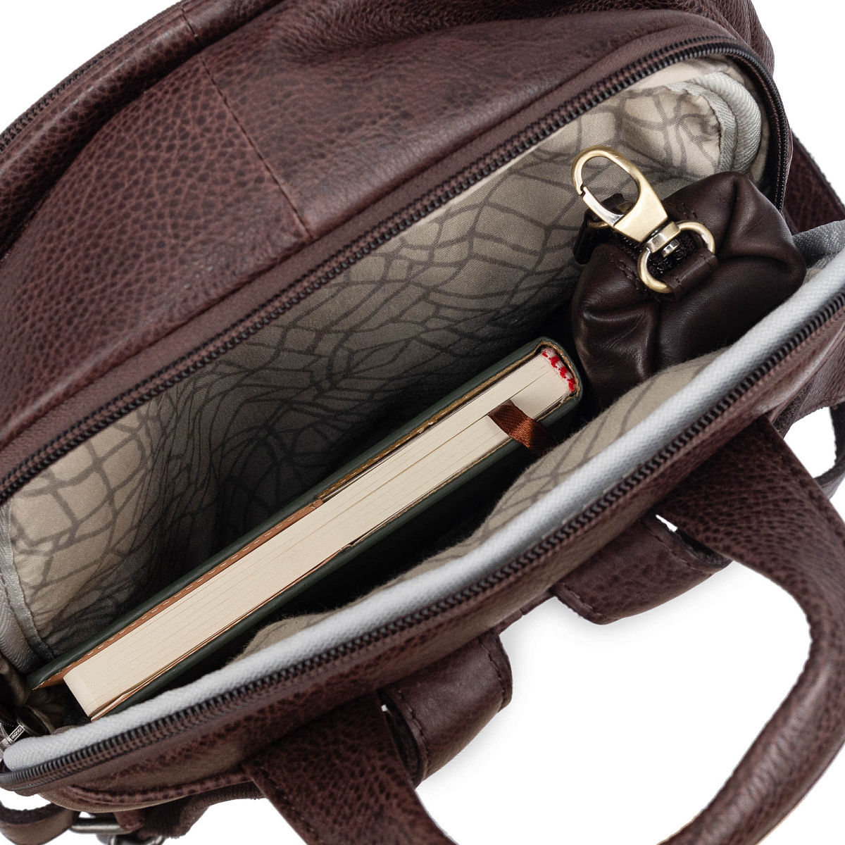 Рюкзак Dr.Koffer из натуральной кожи темно-коричневый