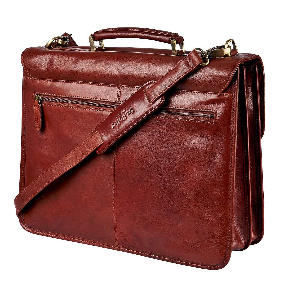 Портфель Dr.Koffer из натуральной кожи светло-коричневый