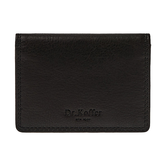 Визитница Dr.Koffer из натуральной кожи черная