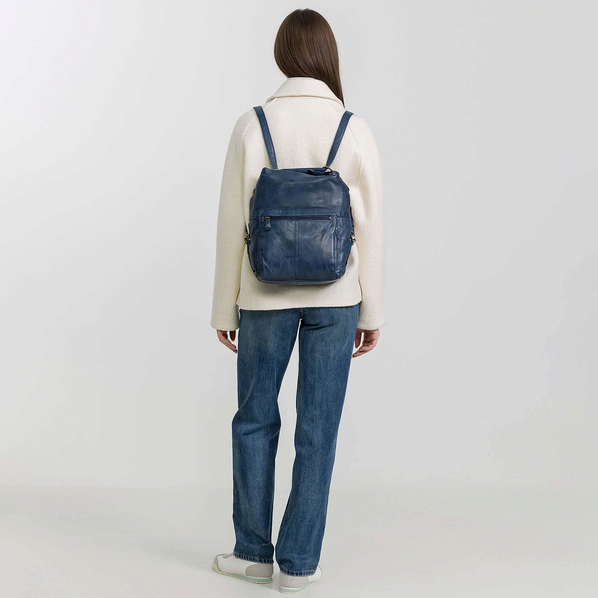 Сумка через плечо Dr.Koffer из натуральной кожи синяя