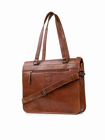 Женская сумка Dr.Koffer из натуральной кожи коричневая