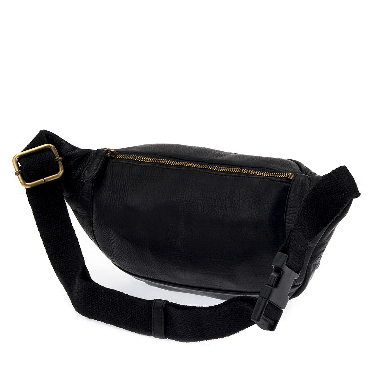 Сумка на пояс Dr.Koffer из натуральной кожи черная