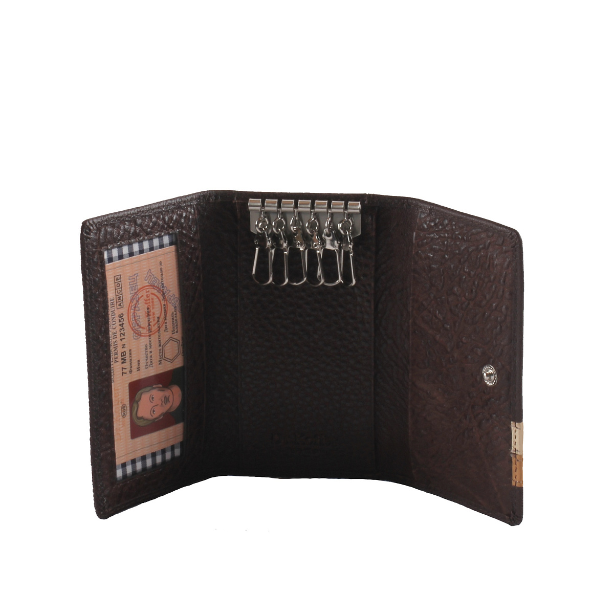 Ключница Dr.Koffer из натуральной кожи темно-коричневая