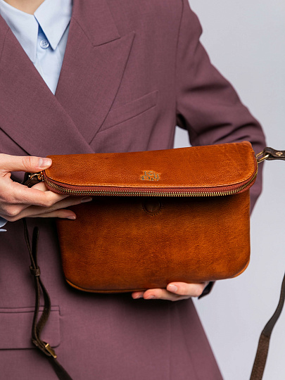 Женская сумка Dr. Koffer из натуральной кожи коричневая