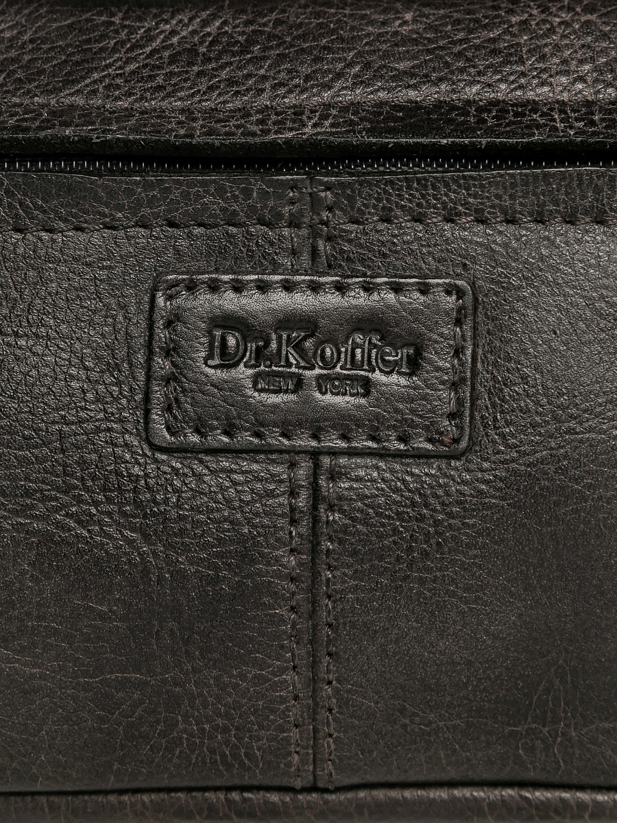 Сумка на пояс Dr. Koffer из натуральной кожи черная